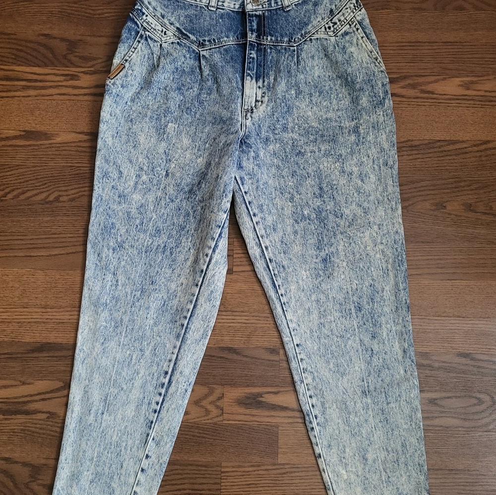 Women's Vintage 80's GITANO Dark Acid Wash High Rise Retro Mom Jeans sz 16 Short
